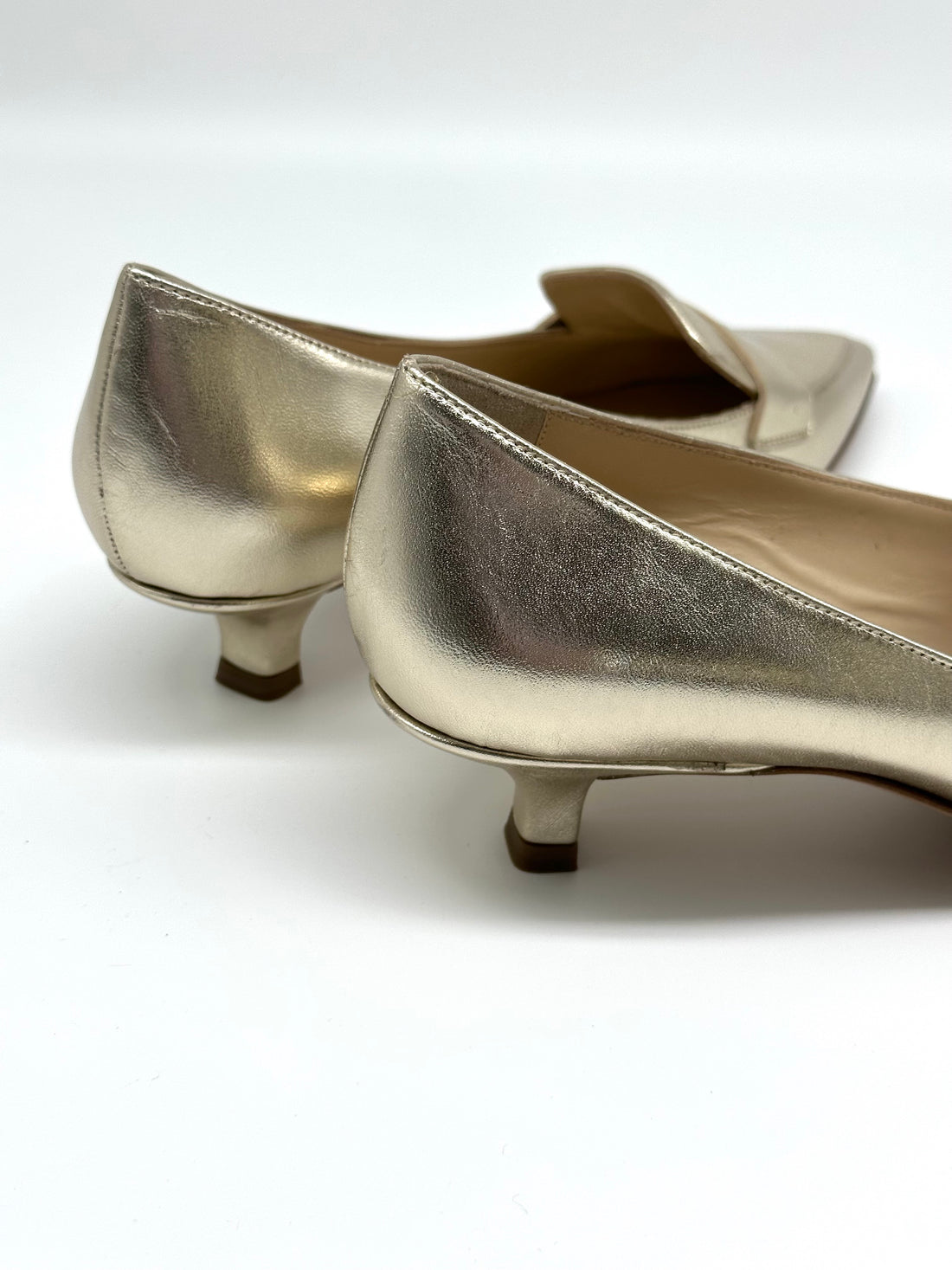 Kitten Heel Loafer Gold - Sample Size 37