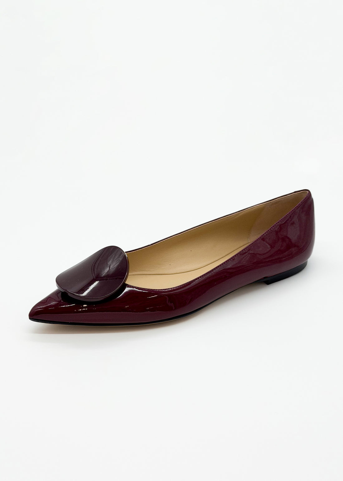 Flat with Round Disc Burgundy - Sample Size 37