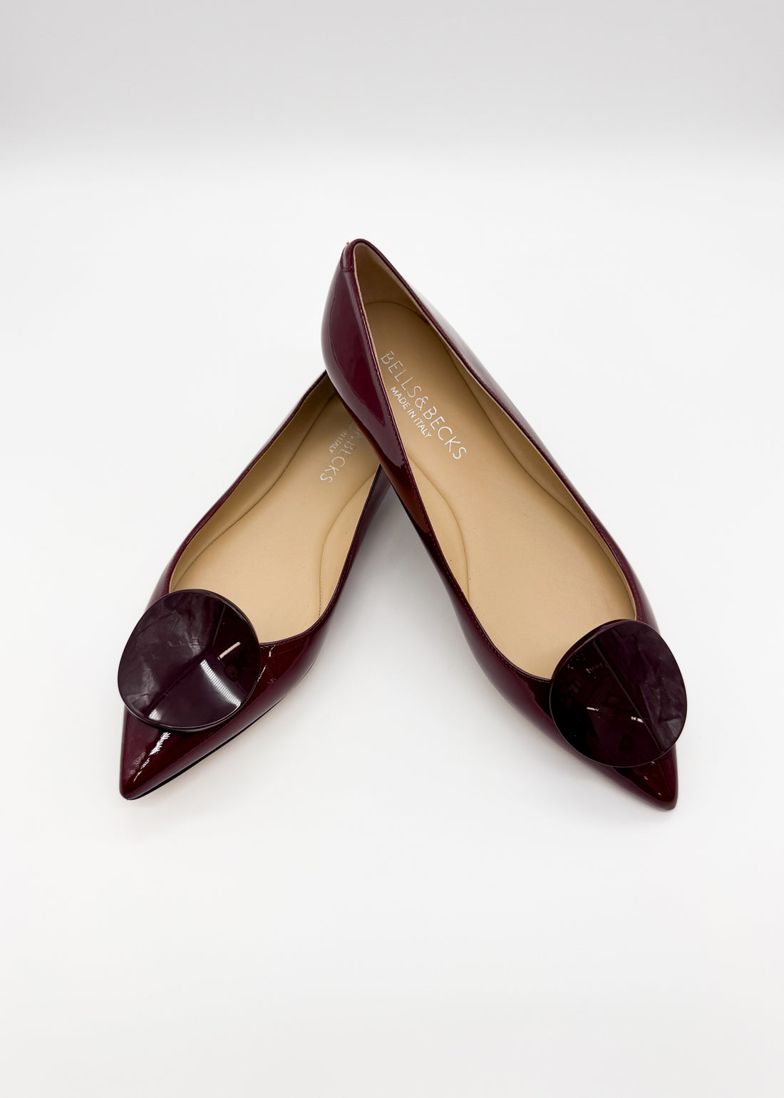 Flat with Round Disc Burgundy - Sample Size 37