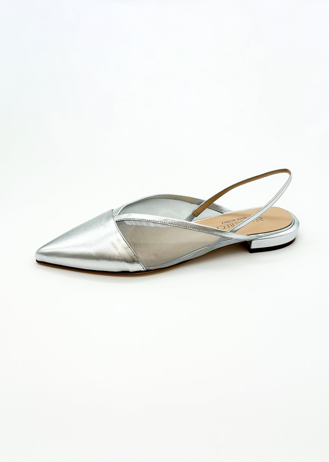Flat Slingback with Mesh Silver - Sample Size 37