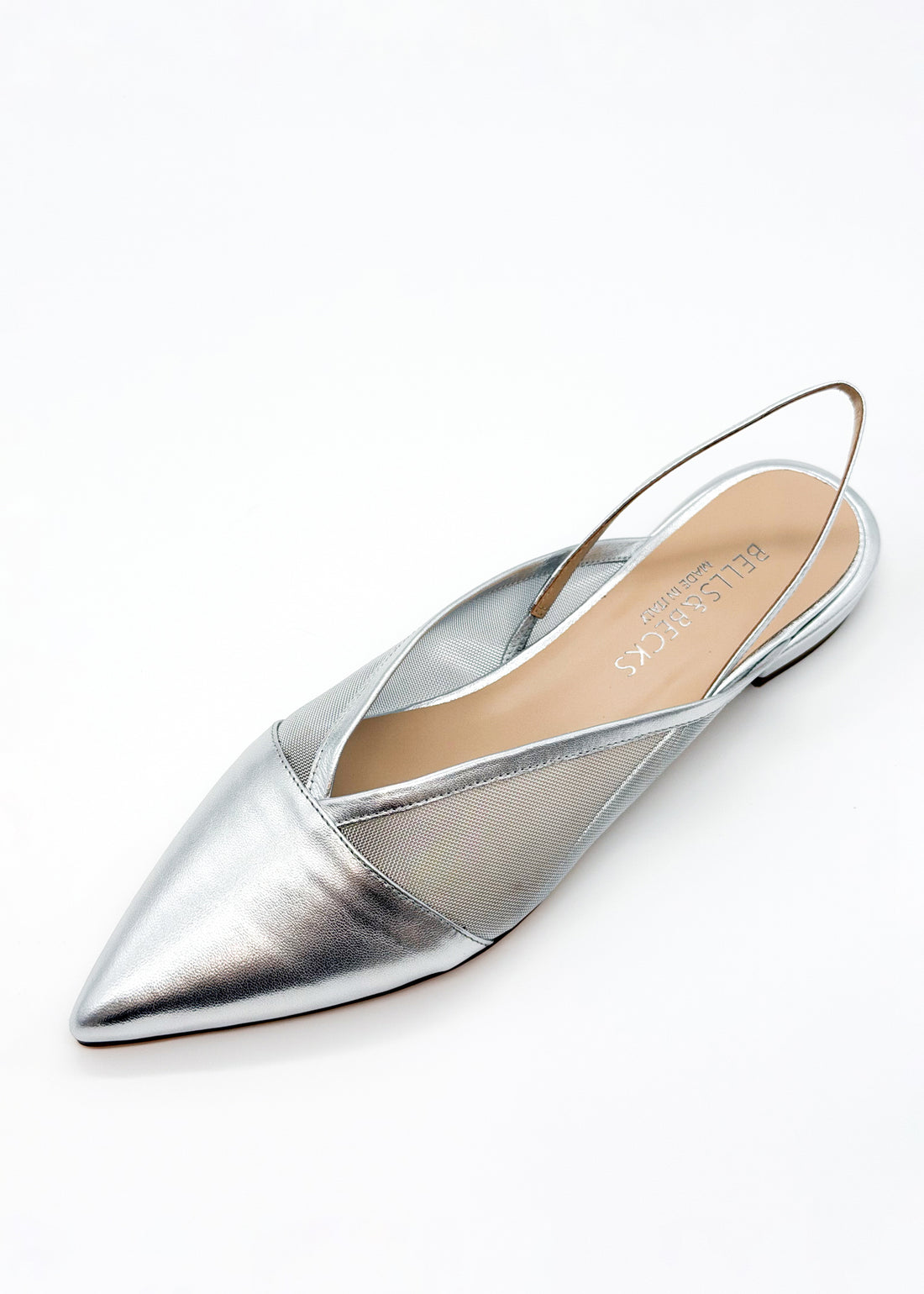 Flat Slingback with Mesh Silver - Sample Size 37