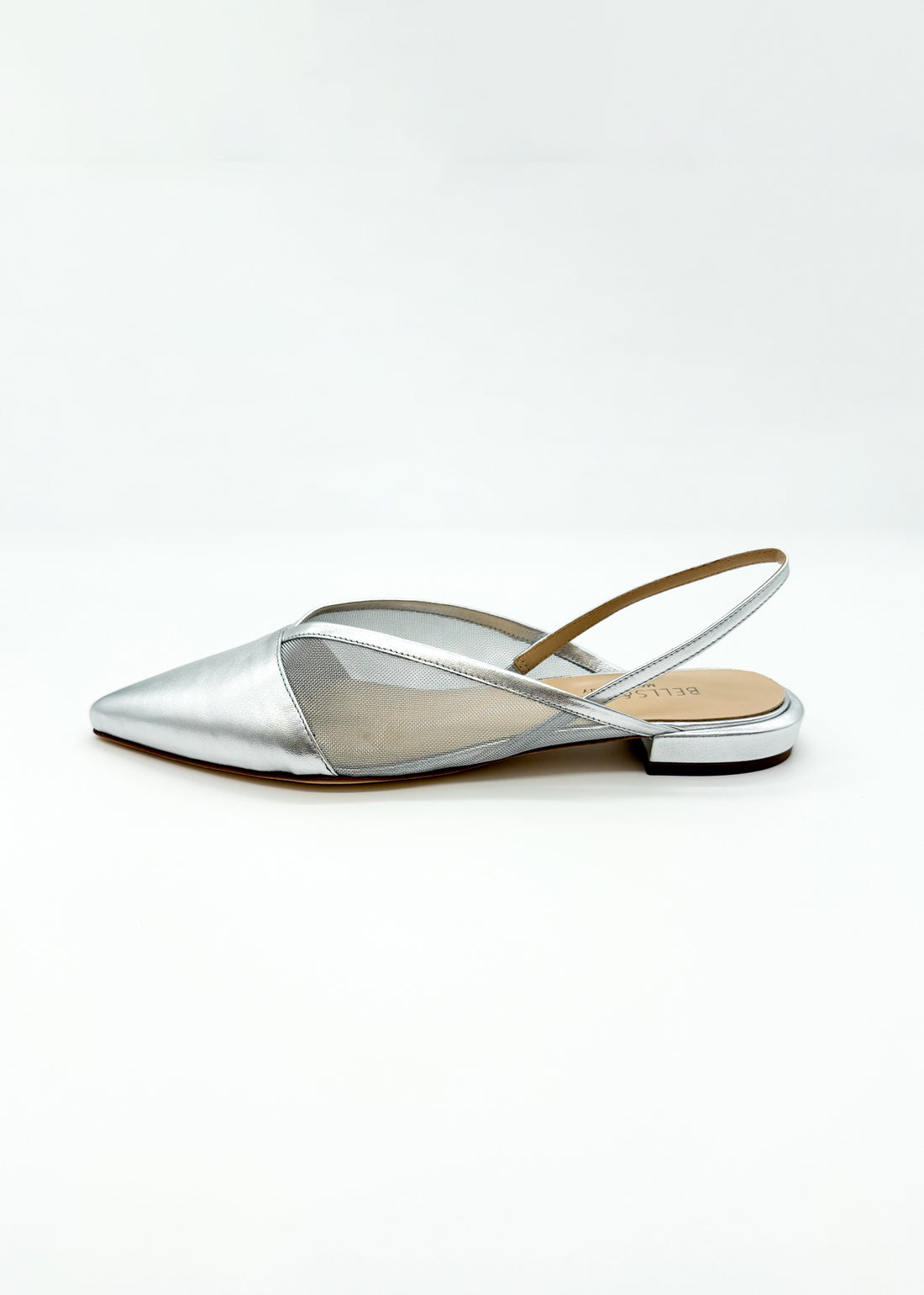 Flat Slingback with Mesh Silver - Sample Size 37