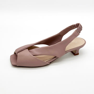 Wide Strap Kitten Heel Slingback Pink - Sample Size 37