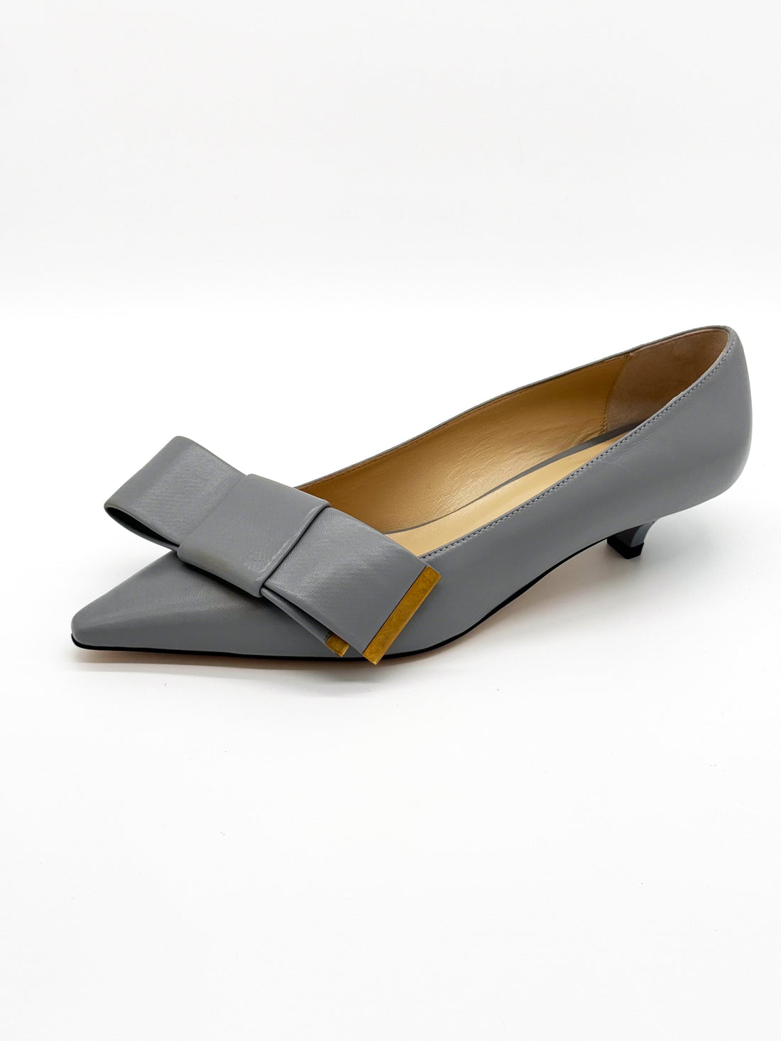 Kitten Heel Bow Pump Gray - Sample Size 37