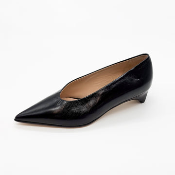 Pointy Toe Mini Wedge Pump Black - Sample Size 37