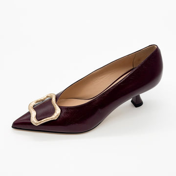 Pointy Toe Pump with Ornament Burgundy - Sample Size 37