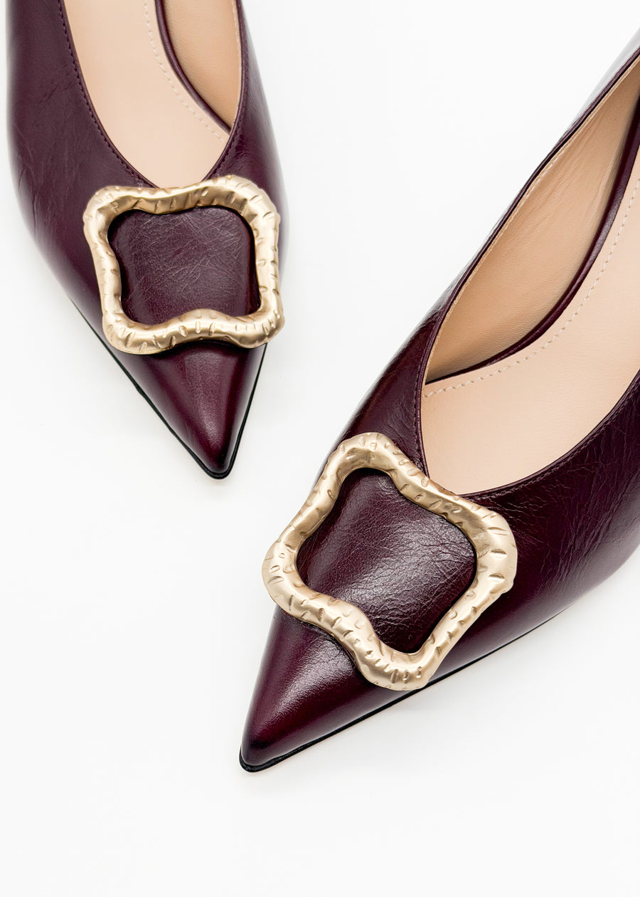 Pump with Ornament Burgundy - Sample Size 37
