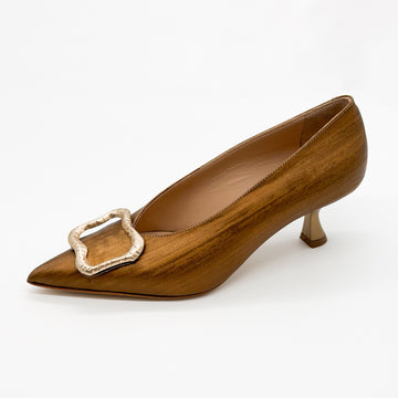 Pointy Toe Pump with Ornament Bronze - Sample Size 37