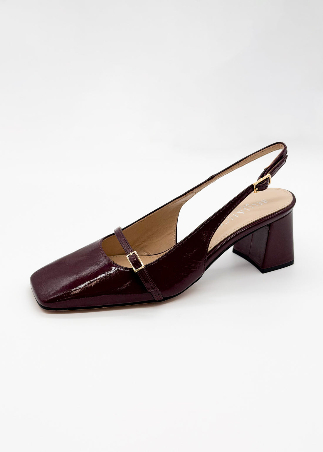 Strap Detail Slingback Burgundy - Sample Size 37