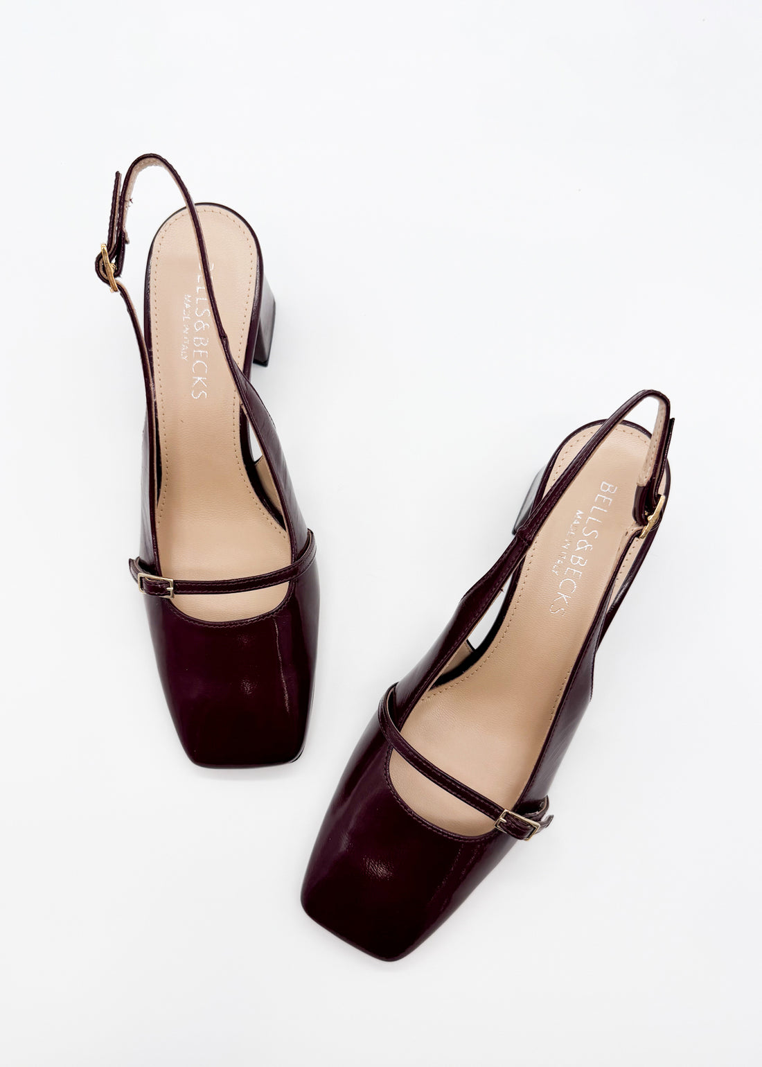 Strap Detail Slingback Burgundy - Sample Size 37