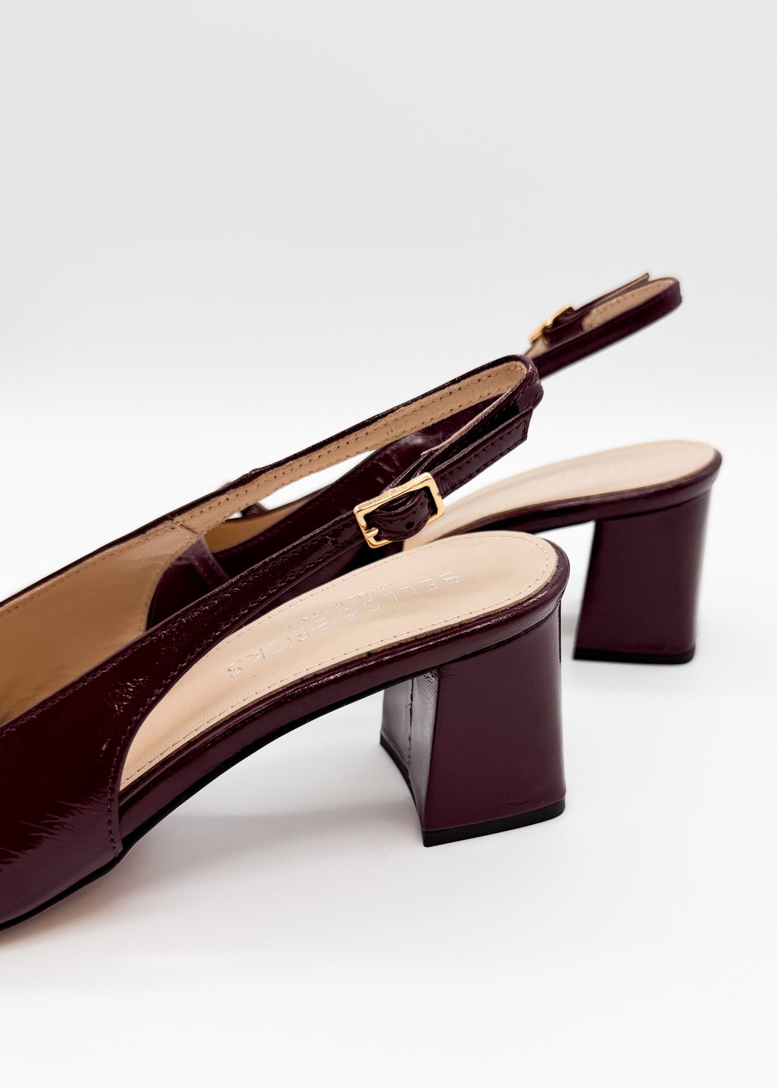 Strap Detail Slingback Burgundy - Sample Size 37