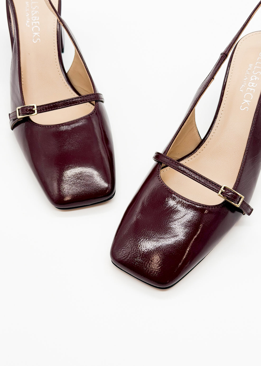 Strap Detail Slingback Burgundy - Sample Size 37