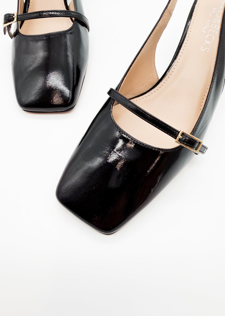 Strap Detail Slingback Black - Sample Size 37