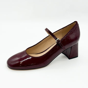 Round Toe Mary Jane Burgundy - Sample Size 37