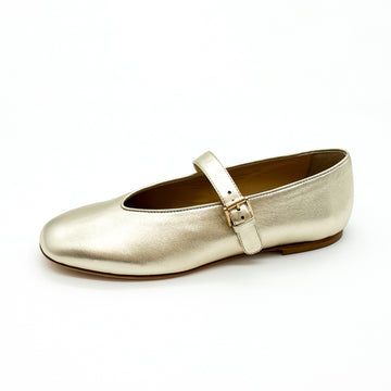 Round Toe Mary Jane Flat Gold - Sample Size 37