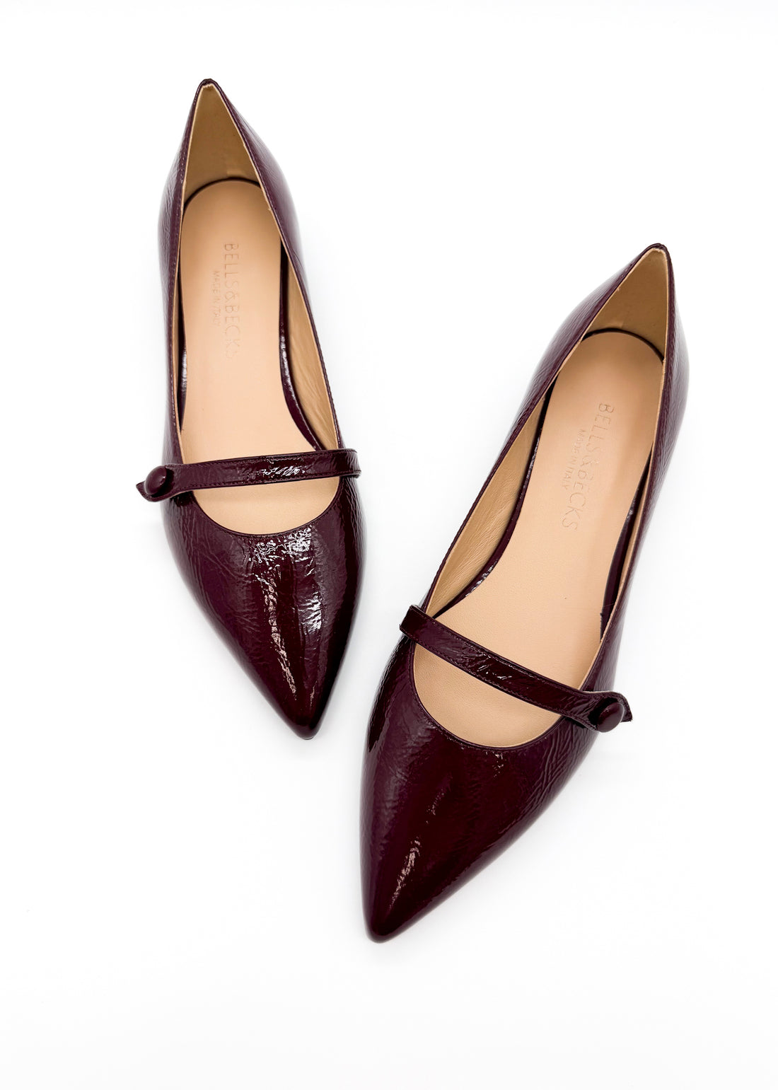 Flat with Strap Burgundy - Sample Size 37