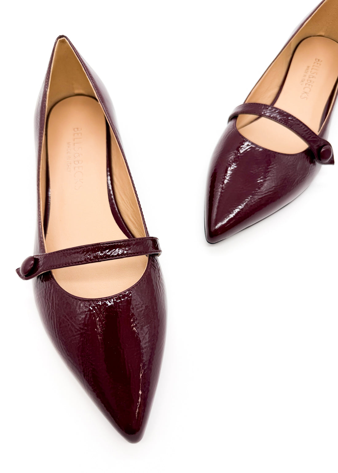 Flat with Strap Burgundy - Sample Size 37
