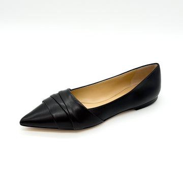 Pleated Pointy Toe Flat Light Black - Sample Size 37